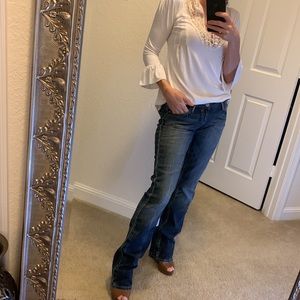 Express jeans Zelda barely boots size 2